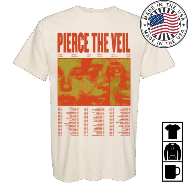 Ptv Merch Pierce The Veil Ivory Screamblocks Hooded Sweatshirt